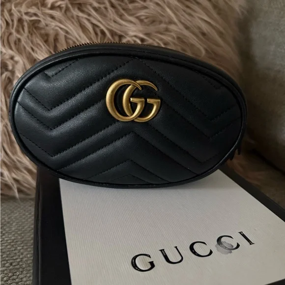 Gucci Black Quilted Leather bum bag. Only - Picture 1 of 11